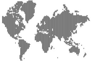 Trending dotted world map. Dotted world map visualization showcases island and nation borders. A minimalist dotted world map shaped to convey geographical depth with dotted map vector