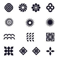 Collection of Abstract Geometric , florl and Ornamental Icons vector