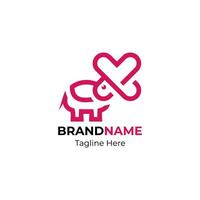 Cute elephant with heart logo designs concept. Elephant and heart shape on white background. vector