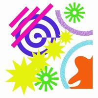 Colorful Abstract Geometric Shapes with Bright Modern Design Elements for Background Decoration and Creative Art Projects vector