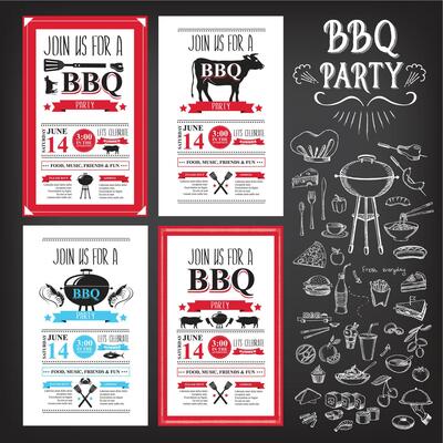 Sizzling BBQ Party Flyer Template - Bold Grill Invitation, Summer Cookout Poster, Customizable Event Design