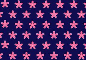 Sakura Flower Pattern in Pink on Dark Blue Background for Japanese Style Textile Wallpaper and Decorative Design vector