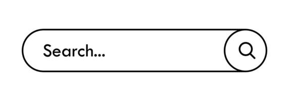 Search bar line style button isolated web browser element illustration vector