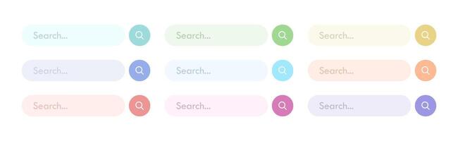 Search Bar Colorful Web Icon Set Illustration vector