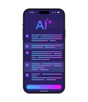 AI Chatbot Application In Mobile Phone User Interface Illustration vector
