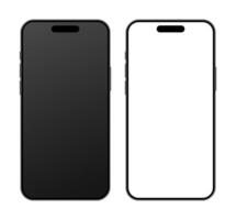 Mobile phone devices mockup blank white and black screen set for advertisement on a white background. Smartphone layout template for application showcase illustration vector