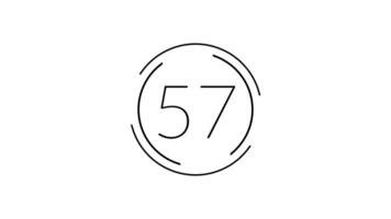 60 second countdown timer with clean circle animation on white background. Elegant and dynamic 60 second timer animation video