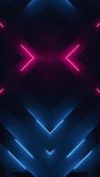 Sleek stylish tech background with glowing pink and blue neon light beams and textured diagonal shapes. Full HD and looping vertical abstract technology animation. video
