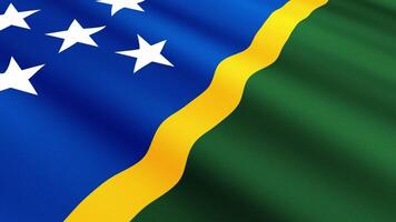 Solomon Islands Flag Waving Gently in the Wind, Close-Up Full-Frame Perspective, Soft Fabric Texture, Slow Motion, Natural Movement, Waving Flag Background video