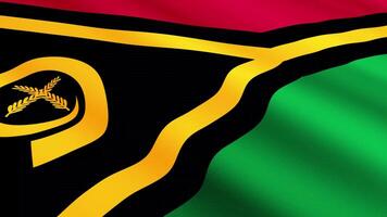 Vanuatu Flag Waving Gently in the Wind, Close-Up Full-Frame Perspective, Soft Fabric Texture, Slow Motion, Natural Movement, Waving Flag Background video