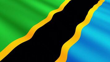 Tanzania Flag Waving Gently in the Wind, Close-Up Full-Frame Perspective, Soft Fabric Texture, Slow Motion, Natural Movement, Waving Flag Background video