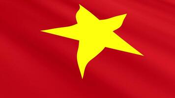 Vietnam Flag Waving Gently in the Wind, Close-Up Full-Frame Perspective, Soft Fabric Texture, Slow Motion, Natural Movement, Waving Flag Background video