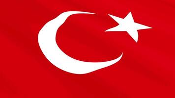 Turkey Flag Waving Gently in the Wind, Close-Up Full-Frame Perspective, Soft Fabric Texture, Slow Motion, Natural Movement, Waving Flag Background video