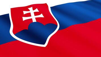 Slovakia Flag Waving Gently in the Wind, Close-Up Full-Frame Perspective, Soft Fabric Texture, Slow Motion, Natural Movement, Waving Flag Background video