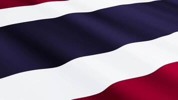 Thailand Flag Waving Gently in the Wind, Close-Up Full-Frame Perspective, Soft Fabric Texture, Slow Motion, Natural Movement, Waving Flag Background video
