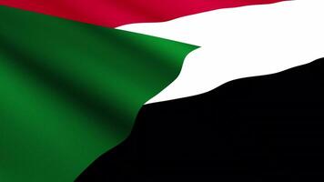 Sudan Flag Waving Gently in the Wind, Close-Up Full-Frame Perspective, Soft Fabric Texture, Slow Motion, Natural Movement, Waving Flag Background video