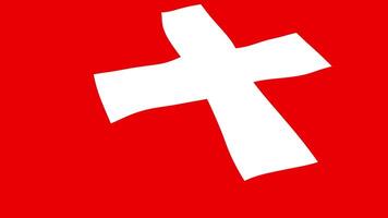 Switzerland Flag Waving Gently in the Wind, Close-Up Full-Frame Perspective, Soft Fabric Texture, Slow Motion, Natural Movement, Waving Flag Background video