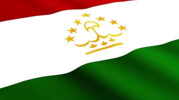 Tajikistan Flag Waving Gently in the Wind, Close-Up Full-Frame Perspective, Soft Fabric Texture, Slow Motion, Natural Movement, Waving Flag Background video