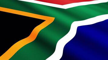 South Africa Flag Waving Gently in the Wind, Close-Up Full-Frame Perspective, Soft Fabric Texture, Slow Motion, Natural Movement, Waving Flag Background video