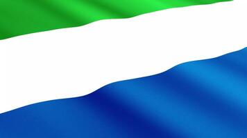 Sierra Leone Flag Waving Gently in the Wind, Close-Up Full-Frame Perspective, Soft Fabric Texture, Slow Motion, Natural Movement, Waving Flag Background video