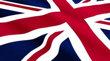 United Kingdom Flag Waving Gently in the Wind, Close-Up Full-Frame Perspective, Soft Fabric Texture, Slow Motion, Natural Movement, Waving Flag Background video