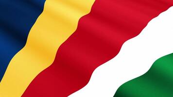 Seychelles Flag Waving Gently in the Wind, Close-Up Full-Frame Perspective, Soft Fabric Texture, Slow Motion, Natural Movement, Waving Flag Background video