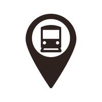 Train station map pin. Train station location pin. GPS train location symbol for apps and websites stock illustration vector