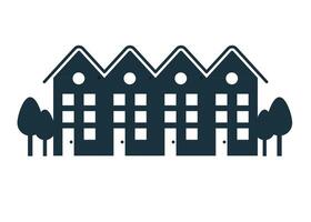 Filled flat Townhouse icon for computer and mobile stock illustration vector