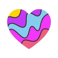 colorful abstract wavy heart icon vector