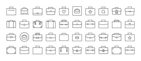 Bundle of Briefcase Thin Icons. Editable Stroke. Perfect for Web Sites, Books, Cards, Apps vector