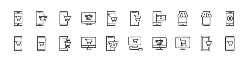 Online Shopping Related Icon Set. Editable Stroke. Perfect for Web Sites, Books, Cards, Apps vector