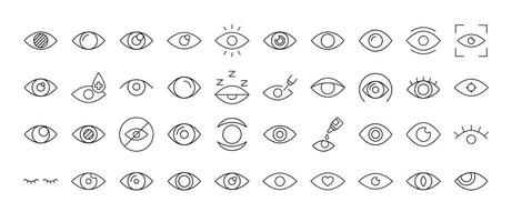 Eye Line Icon Pack. Outline Signs for Graphic and Web Design, Apps, Adverts, Various Cards vector