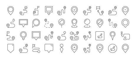 Map Pin Modern Outline Style Icons for Design, Cards, Apps, Social Networks vector