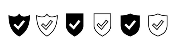 Shield with check mark icon . Shield check mark icon. Security shield protection icon with tick symbol. Protection approval sign. vector