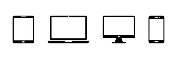 Technology icon set. Monitor, Laptop, Tablet, and Phone icon. Device icon set. Gadget icon vector