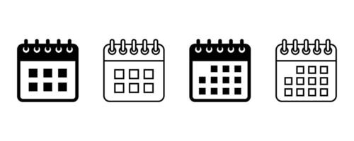 Calendar icon. Calendar outline and filled sign. Calendar planner icons for app, website, ui. reminder organizer event signs. Business plan schedule. vector