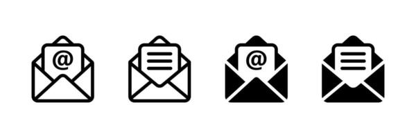 Envelope icon. Mail icon set. Send message sign. Received message. Isolated mail icon. Open envelope symbol. Post letter set vector