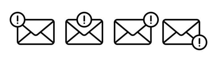 Email icon. Email error icon. Important message warning error icon. Urgent email notification icon sign vector