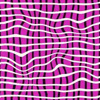 Wavy brush stroke seamless pattern on magenta background. Seamless psychedelic pattern of hand drawn wavy stripes. Optical illusion effect. vector