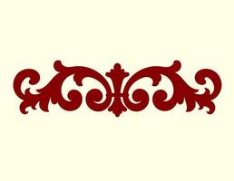 Vintage decorative ornament, frame swirls and scrolls retro design shape. element for design invitations paper, cards or textile. red figure vector
