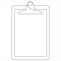 Minimalist continuous oneline art illustration of a Clipboard vector