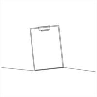Minimalist continuous line drawing of a Clipboard illustration vector