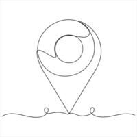 Minimalist Location Pin Icon continuous line drawing illustration vector