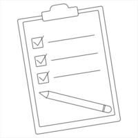 Continuous one line drawing of Checklist with Pencil illustration vector