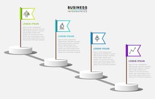 Timeline infographics design template with 4 steps vector