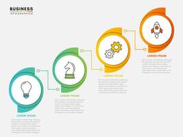Circle business infographic design template with 4 steps, vector