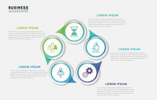 Infographics design template, business loop with 5 steps vector