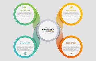 Infographics design template, diagram with 4 steps or options vector
