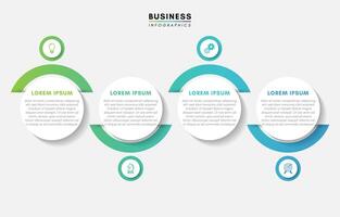 Circular infographic template with icons and 4 options or steps vector
