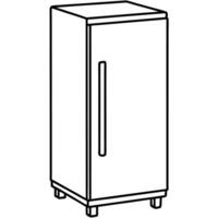 Minimalist Outline Illustration of a Refrigerator or Cabinet with Handle vector
